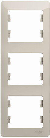 Schneider Electric GSL000907 GLOSSA 3-постовая РАМКА, вертикальная, МОЛОЧНЫЙ