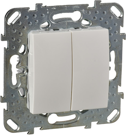 Schneider Electric MGU5.213.25ZD UNICA ПЕРЕКЛЮЧАТЕЛЬ 2-клавишный, 2 х сх. 6, 10 АX, 250 В, БЕЖЕВЫЙ