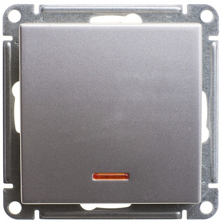 Schneider Electric VS610-157-5-86 W59 1-клавишный ПЕРЕКЛЮЧАТЕЛЬ с подсв. 10АХ, механизм, МАТОВЫЙ ХРОМ