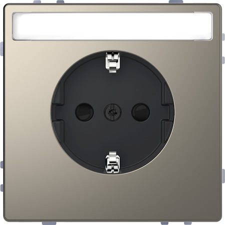 Schneider Electric MTN2302-6050 MERTEN D-Life РОЗЕТКА 16А с з/к и полем для надписи, НИКЕЛЬ