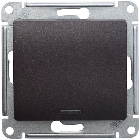Schneider Electric GSL000863 GLOSSA 1-клавишный ПЕРЕКЛЮЧАТЕЛЬ с подсветкой, сх.6а,10АХ, механизам, ШОКОЛАД