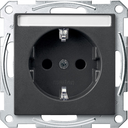 Schneider Electric MTN2302-0414 MERTEN МЕХАНИЗМ розетки с полем д/надписи, АНТРАЦИТ, QF SM