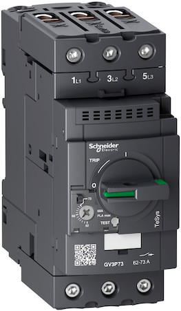 Schneider Electric GV3P73 АВТОМАТИЧЕСКИЙ ВЫКЛЮЧАТЕЛЬ С КОМБИНИРОВАННЫМ РАСЦЕПИТЕЛЕМ 62-73А ЗАЖИМ EVERLINK