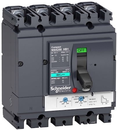 Schneider Electric LV433483 4П АВТОМ.ВЫКЛ. TM200D NSX250HB1 (75кА при 690B)