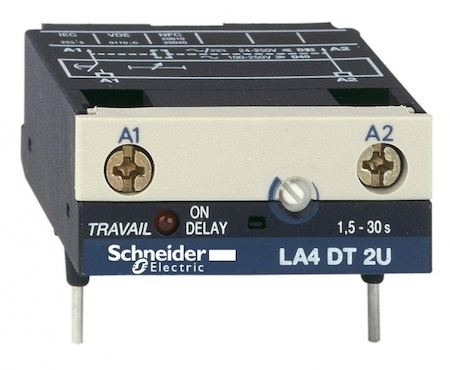 Schneider Electric LA4DT2U ЭЛЕКТРОННЫЙ МОДУЛЬ СРАБАТЫВАНИЯ ВРЕМЯ ЗАДЕРЖКИ 1,5-30 СЕК AC 24/250V