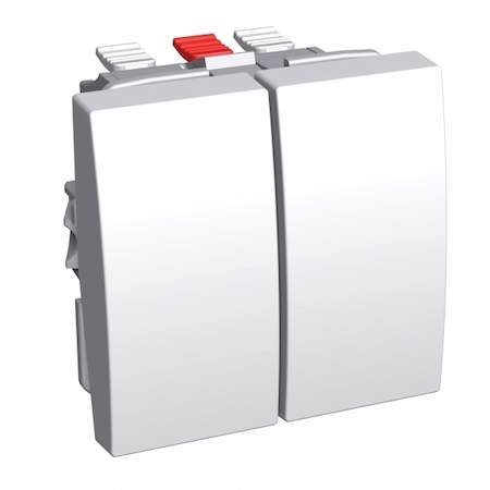 Schneider Electric ALB45056 ПЕРЕКЛЮЧАТЕЛЬ ДВУХКЛАВИШНЫЙ 16A