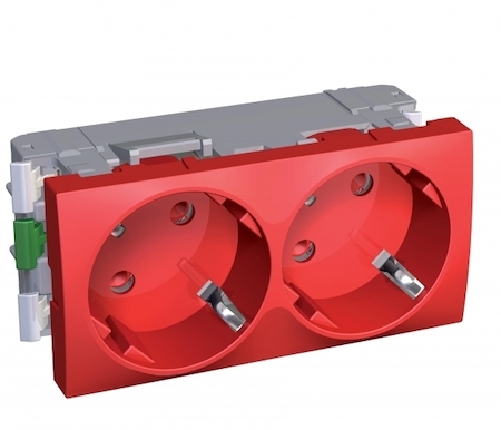 Schneider Electric ALB45254 РОЗЕТКА Х2 45 2P+E СО ШТОР КРАСН