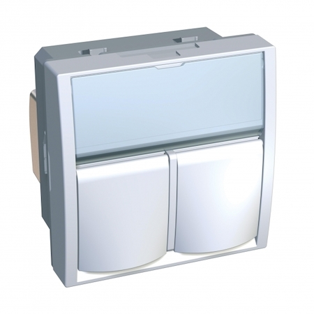 Schneider Electric ALB45355N Розетка ACTASSI S-ONE 2XRJ45 CAT 5E экранированная