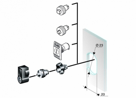 Schneider Electric NSYTHL1242EPLM РУЧКА С КНОПКОЙ И ЗАМКОМ 1242Е