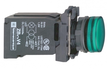 Schneider Electric СИГН. ЛАМПА 22ММ 230В ЗЕЛЕНАЯ XB5AV43