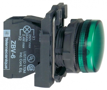 Schneider Electric XB5AVM3 СИГН. ЛАМПА 22ММ 230-240В ЗЕЛЕНАЯ