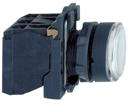 Schneider Electric XB5AW31M5 КНОПКА 22ММ 230-240В БЕЛАЯ С ПОДСВЕТКОЙ