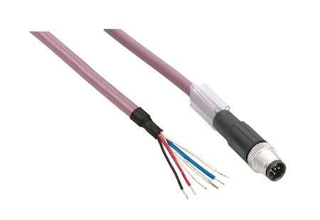 Schneider Electric TCSXCNDFNX3V Кабель для соед. питания ИП-ТМ7, прямой М8 Female-без разъема, 3м