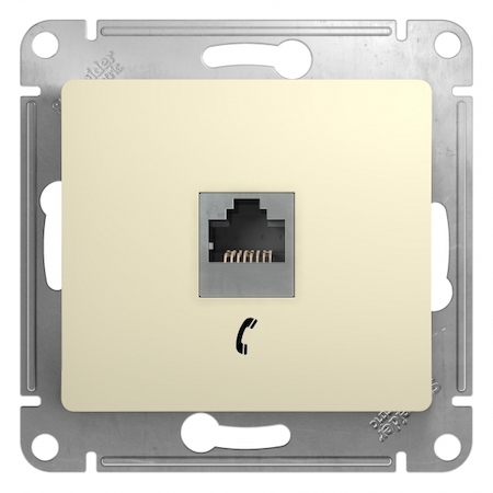 Schneider Electric GSL000281T GLOSSA РОЗЕТКА телефонная RJ11, механизм, БЕЖЕВЫЙ
