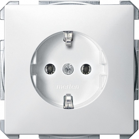 Schneider Electric MTN2301-4019 MERTEN МЕХАНИЗМ розетки 16А с з/к б/шт. ПОЛ.БЕЛ QF SD