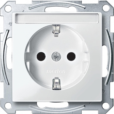 Schneider Electric MTN2302-0319 MERTEN МЕХАНИЗМ розетки с полем д/надписи, ПОЛ.БЕЛЫЙ, QF SM