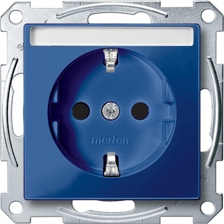 Schneider Electric MTN2302-0378 MERTEN МЕХАНИЗМ розетки д/спец.сетей с полем д/надписи, ГОЛУБОЙ, QF SM