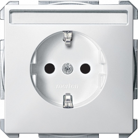 Schneider Electric MTN2302-4019 MERTEN МЕХАНИЗМ розетки с полем д/надписи ПОЛ.БЕЛЫЙ, SD QF
