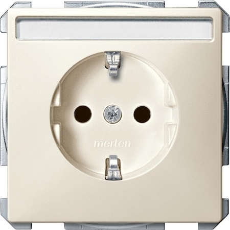 Schneider Electric MTN2302-4044 MERTEN МЕХАНИЗМ розетки с полем д/надписи БЕЖЕВЫЙ, SD QF