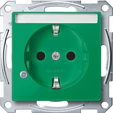 Schneider Electric MTN2303-0304 MERTEN МЕХАНИЗМ роз. д/спец.сетей с полем д/надп.индик. ЗЕЛЕНЫЙ, QF SM