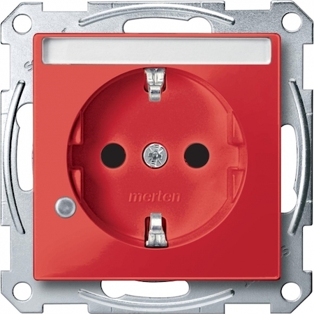 Schneider Electric MTN2303-0306 MERTEN МЕХАНИЗМ роз. д/спец.сетей с полем д/надп.индик. РУБИНОВЫЙ, QF SM