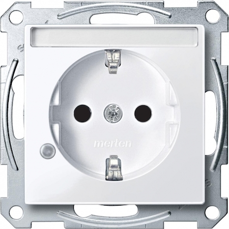 Schneider Electric MTN2303-0325 MERTEN МЕХАНИЗМ розетки с полем д/надписи и индик. АКТИВНЫЙ БЕЛЫЙ, QF SM