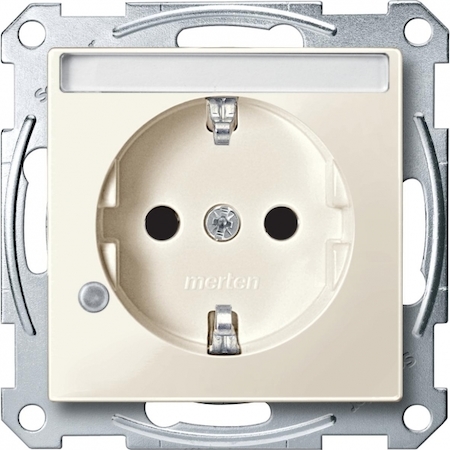 Schneider Electric MTN2303-0344 MERTEN МЕХАНИЗМ розетки с полем д/надписи и индикацией БЕЖЕВЫЙ, QF SM