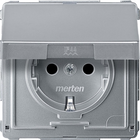 Schneider Electric MTN2310-7260 MERTEN Aquadesign МЕХ-М РОЗЕТКИ с крышкой со шт., АЛЮМИНИЙ
