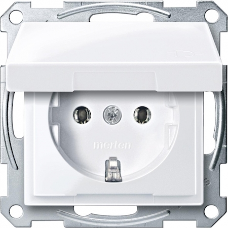 Schneider Electric MTN2311-0325 MERTEN МЕХАНИЗМ розетки с крышкой б/шт, АКТИВНЫЙ БЕЛЫЙ, QF SM