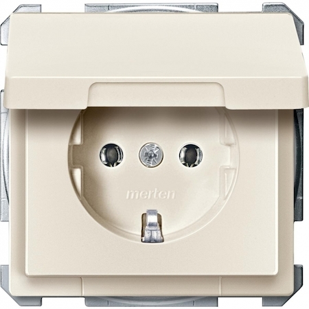 Schneider Electric MTN2311-4044 MERTEN МЕХАНИЗМ розетки 16А з/к б/ шт. c крышкой БЕЖЕВЫЙ, QF SD