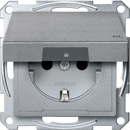Schneider Electric MTN2314-0460 MERTEN МЕХАНИЗМ розетки с крышкой з/шт IP44, АЛЮМИНИЙ, QF SM