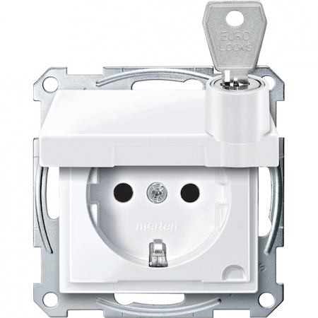 Schneider Electric MTN2315-0325 MERTEN МЕХАНИЗМ роз.с крышкой запир.различн.замками, АКТИВНЫЙ БЕЛЫЙ, QF SM