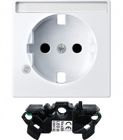 Schneider Electric MTN2333-0325 MERTEN ЦЕНТР.ПЛАТА д/мех роз. с полем д/надп.и индик, АКТИВНЫЙ БЕЛЫЙ, QF SM