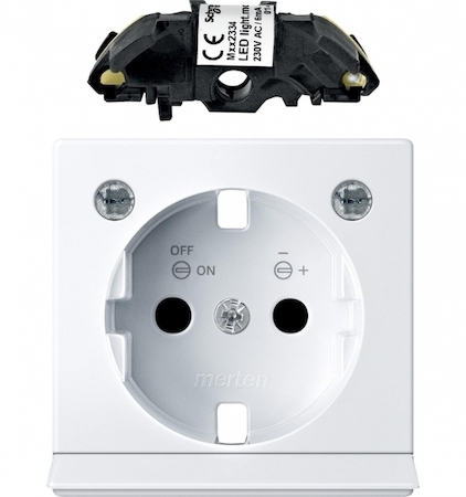 Schneider Electric MTN2334-0325 MERTEN ЦЕНТР. ПЛАТА с мод. свет. подсв. д/роз. SCHUKO, АКТ. БЕЛЫЙ