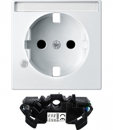 Schneider Electric MTN2335-0319 Центральная плата с полем для надписи и модулем защиты Д/Р.SCHUKO белый