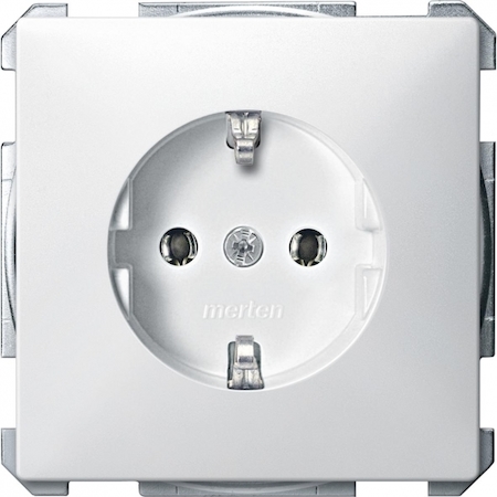 Schneider Electric MTN2401-4019 MERTEN МЕХАНИЗМ розетки 16А с з/к б/шт. ПОЛ.БЕЛЫЙ, QF SD