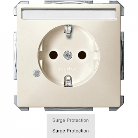 Schneider Electric MTN2405-4044 Механизм розетки С/Ш З/К защита от перенапряжения+надпись