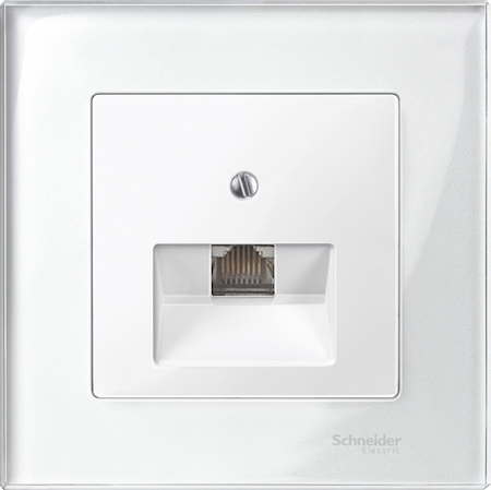 Schneider Electric MTN296219 MERTEN ЦЕНТР.ПЛАТА д/розетки RJ45, 1 пост, ПОЛ.БЕЛЫЙ, SM