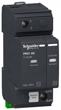 Schneider Electric 16329 PRD1 25r ОПН 1-ПОЛЮСНЫЙ КЛАСС 1+2 СО СМЕННЫМИ КАРТРИДЖАМИ