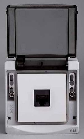 Schneider Electric ENN36050 Розетка RJ45, 5 UTP о/у, в сбо сер IP55