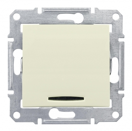 Schneider Electric SDN0201247 SEDNA ВЫКЛЮЧАТЕЛЬ 2-полюсный с красн. индикац., сх.2, 16А, 250В, БЕЖЕВЫЙ