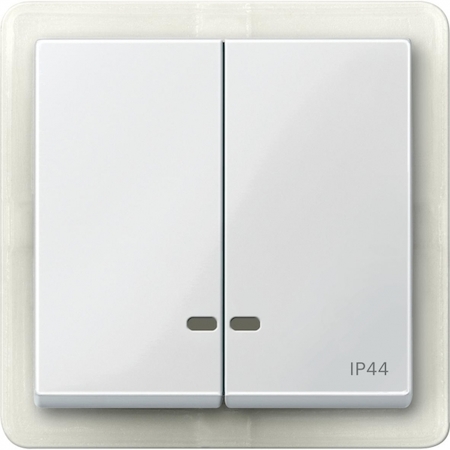 Schneider Electric MTN3424-0319 MERTEN КЛАВИША двойная с окошком д/световой индикации IP44,ПОЛ.БЕЛЫЙ, SM