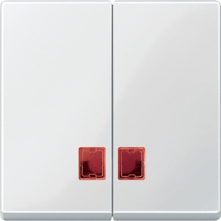 Schneider Electric MTN3456-0319 MERTEN КЛАВИША двойная с красным прямоуг.окошком д/свет.индик., ПОЛ.БЕЛЫЙ, SM