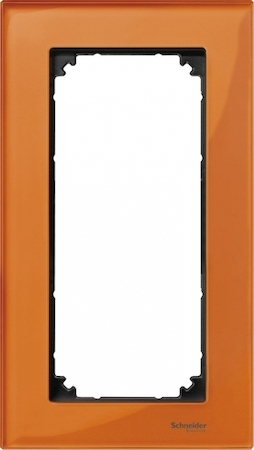 Schneider Electric MTN404802 MERTEN M-Elegance РАМКА стеклянная 2 поста б/перегородки, ОРАНЖЕВЫЙ КАЛЬЦИТ, SM