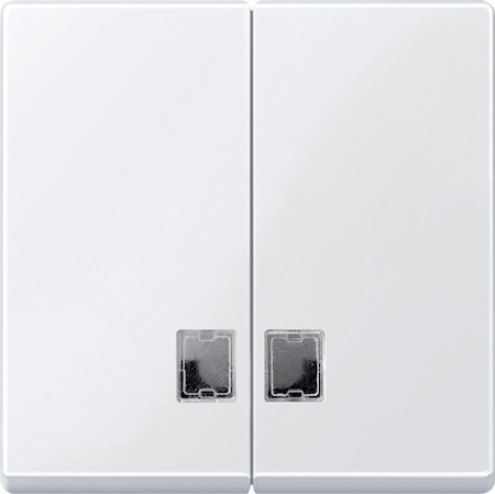 Schneider Electric MTN438525 MERTEN КЛАВИША двойная с окошком д/световой индикации, АКТИВНЫЙ БЕЛЫЙ, SM