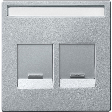 Schneider Electric MTN4564-0460 MERTEN ЦЕНТР.ПЛАТА д/мод.штепс. разъемов 2поста с полем д/надп., АЛЮМИНИЙ, SM