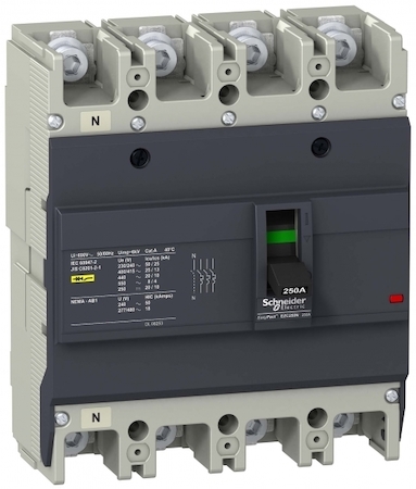 Schneider Electric EZC250N4080 4П3Т АВТОМАТИЧЕСКИЙ ВЫКЛЮЧАТЕЛЬ EZC250 25KA/415В 80 A