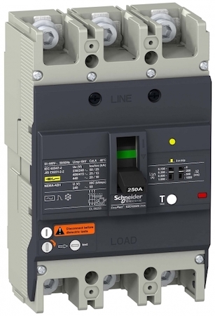 Schneider Electric EZCV250N3125 3П3Т АВТОМАТИЧЕСКИЙ ВЫКЛЮЧАТЕЛЬС ДИФ.ЗАЩ.25 кА/415В 125 A