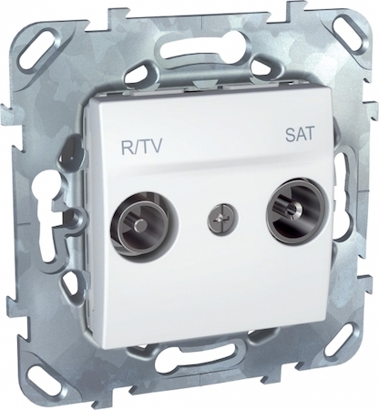 Schneider Electric MGU5.455.18ZD UNICA РОЗЕТКА R-TV/ SAT, оконечная, БЕЛЫЙ