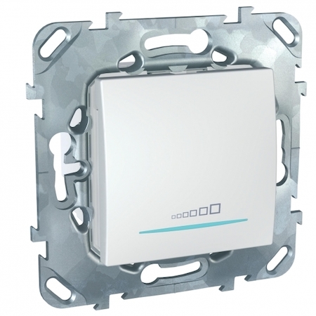Schneider Electric MGU5.515.18ZD UNICA ДИММЕР нажимной,кроме люминесц. ламп,230В,20-350Вт,2-пров. подключ., БЕЛЫЙ